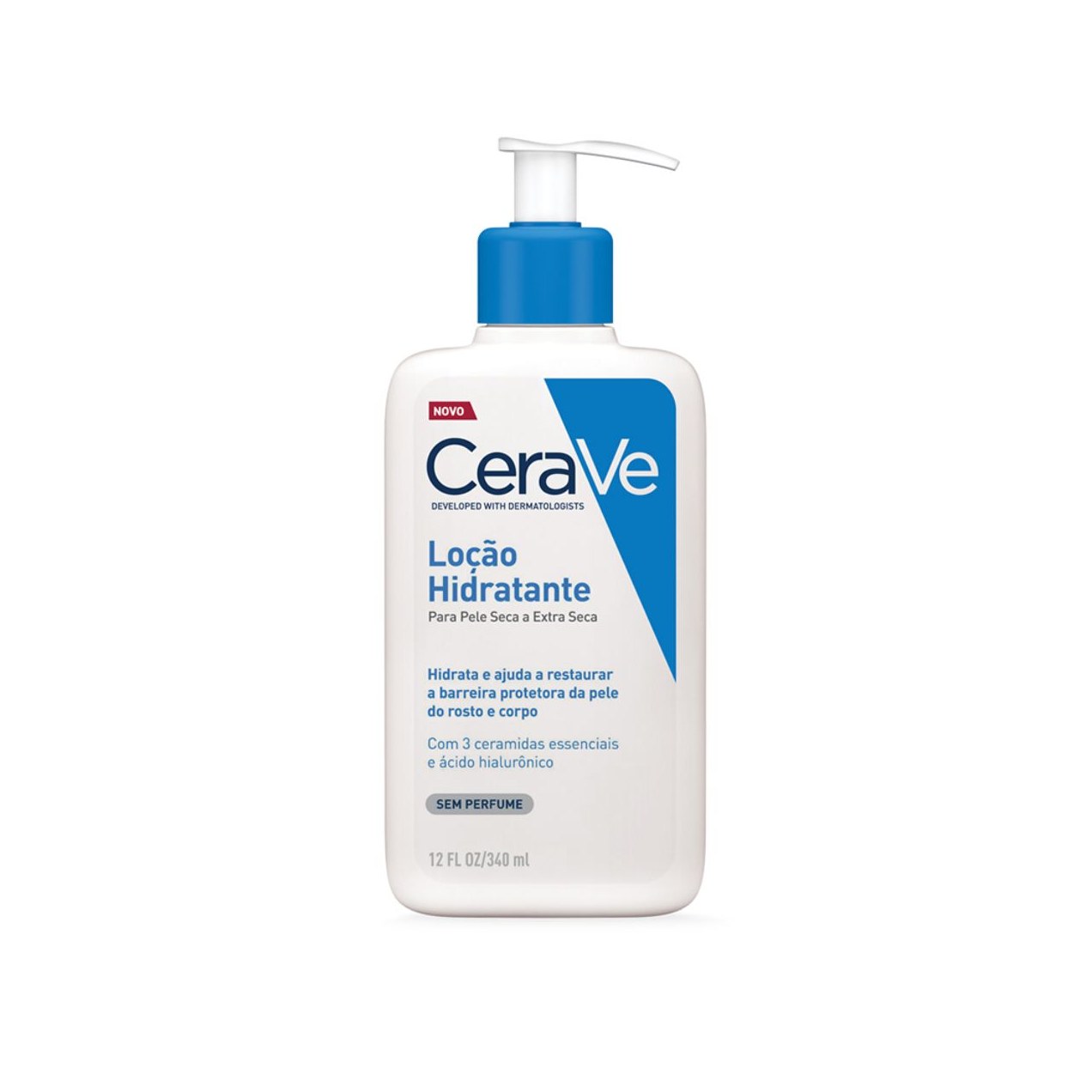 Loção Corporal CeraVe Hidratante com Ceramidas e Ácido Hialurônico Sem Perfume Pele Seca a Extra Seca 340ml