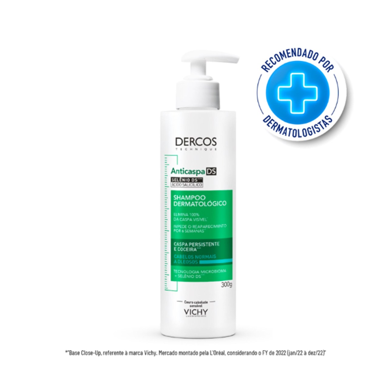 Shampoo Anticaspa Vichy Dercos Dermatológico Cabelos Normais a Oleosos 300ml