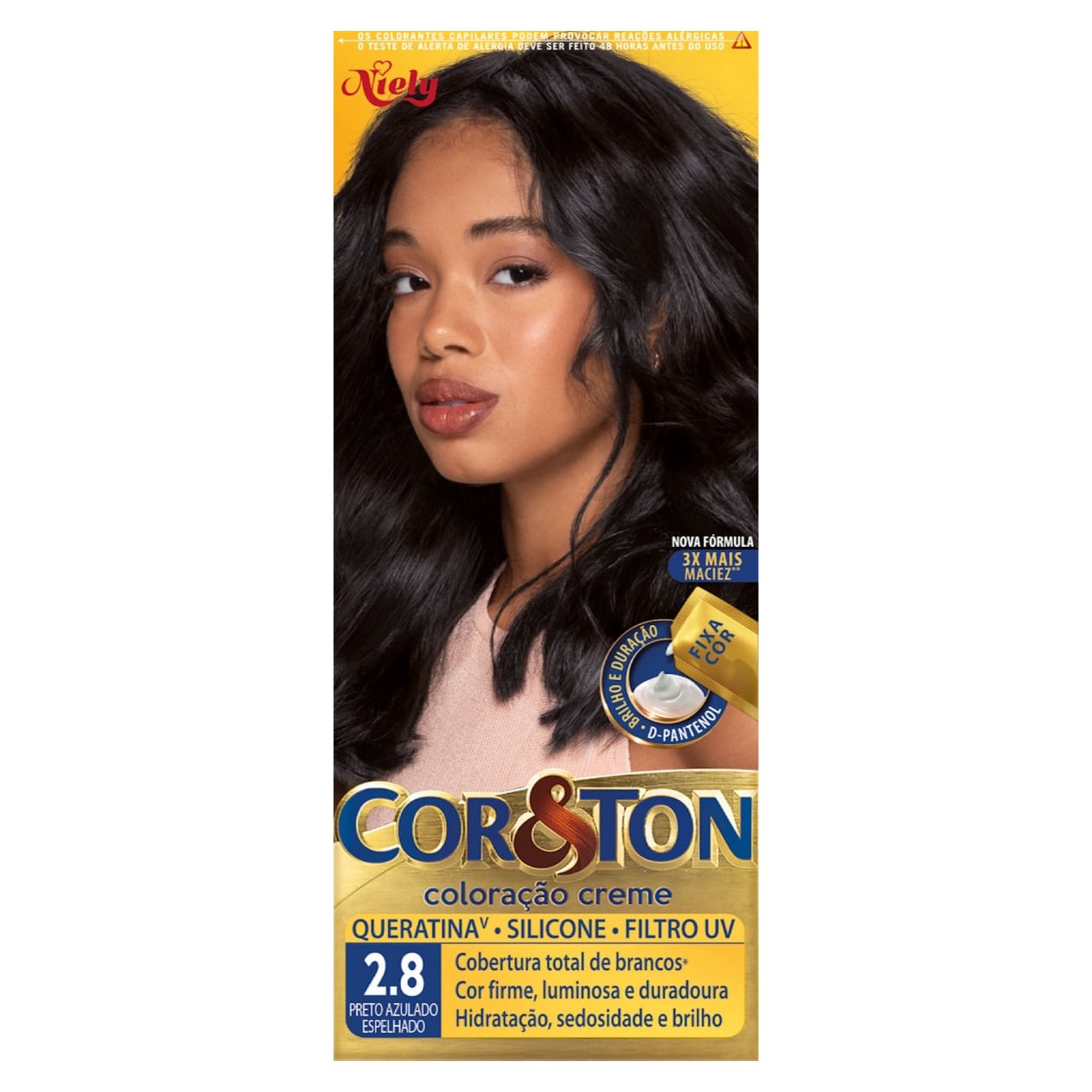Tinta Niely Cor&Ton 2.8 Preto Azulado Espelhado