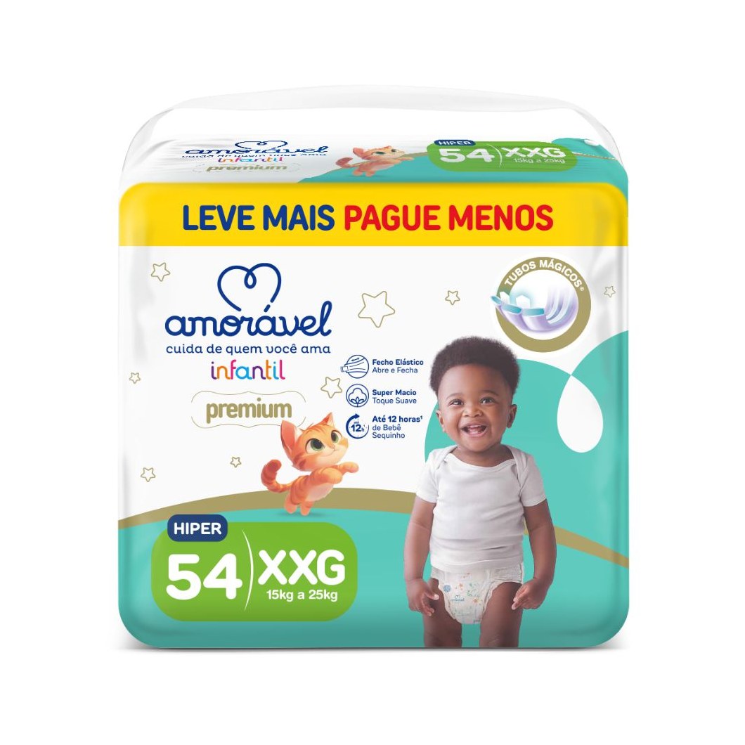 Fralda Amorável Premium XXG 54 Unidades