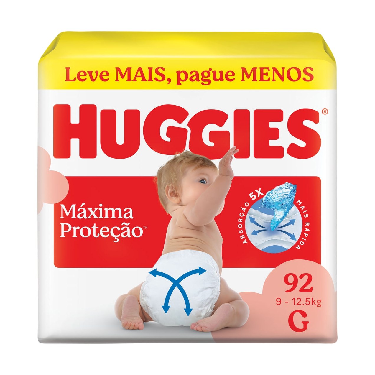 Fralda Descartável Huggies Máxima Proteção G 92 Unidades