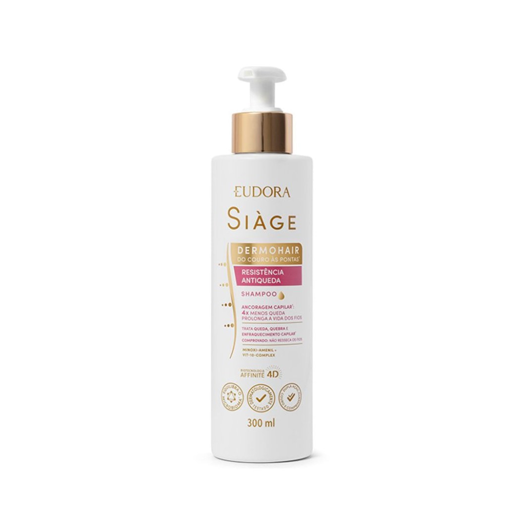 Shampoo Eudora Siàge DermoHair Resistência Antiqueda 300ml