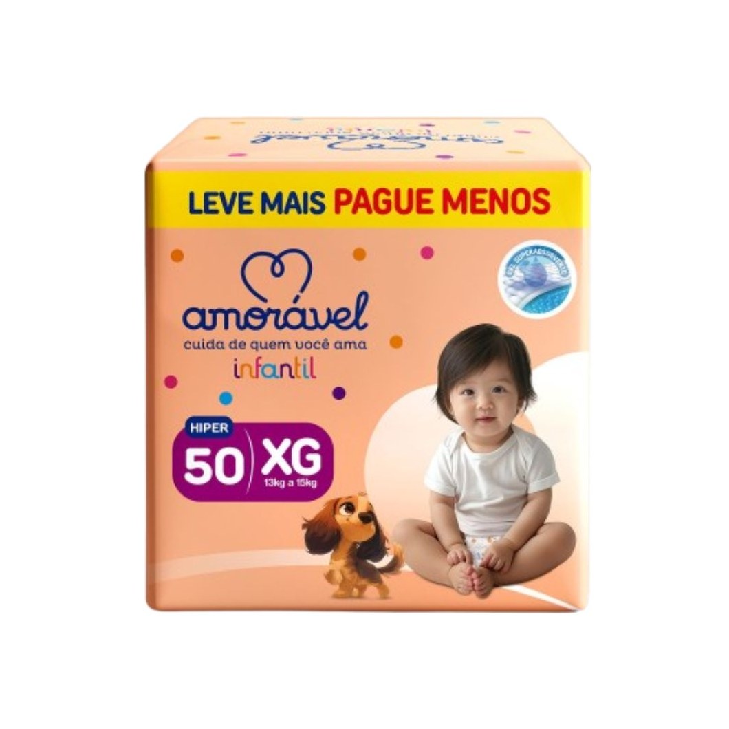 Fralda Amoravel Basic Hiper Xg 50 Unidades