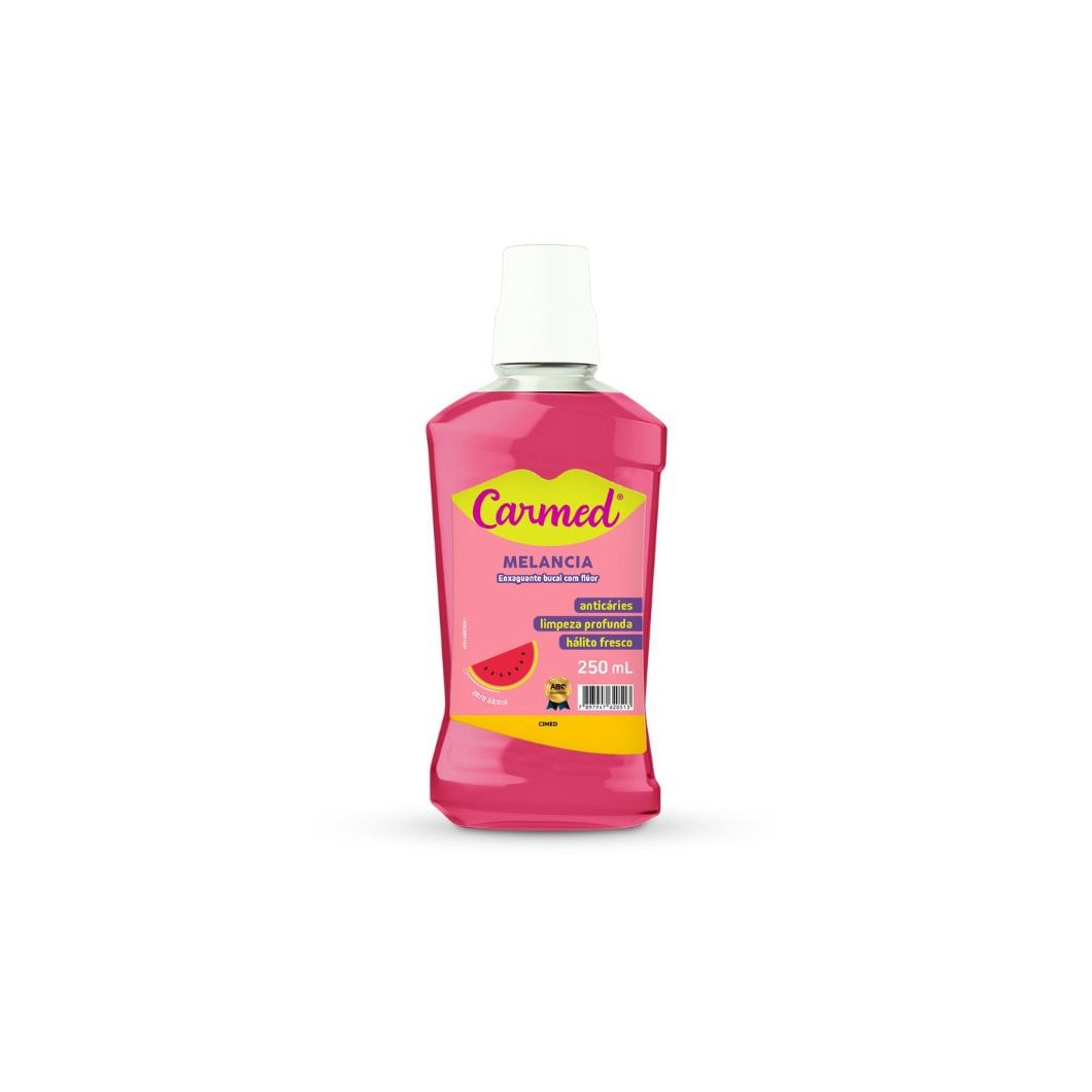Enxaguante Bucal Carmed Com Flúor Zero Álcool Sabor Melancia 250ml