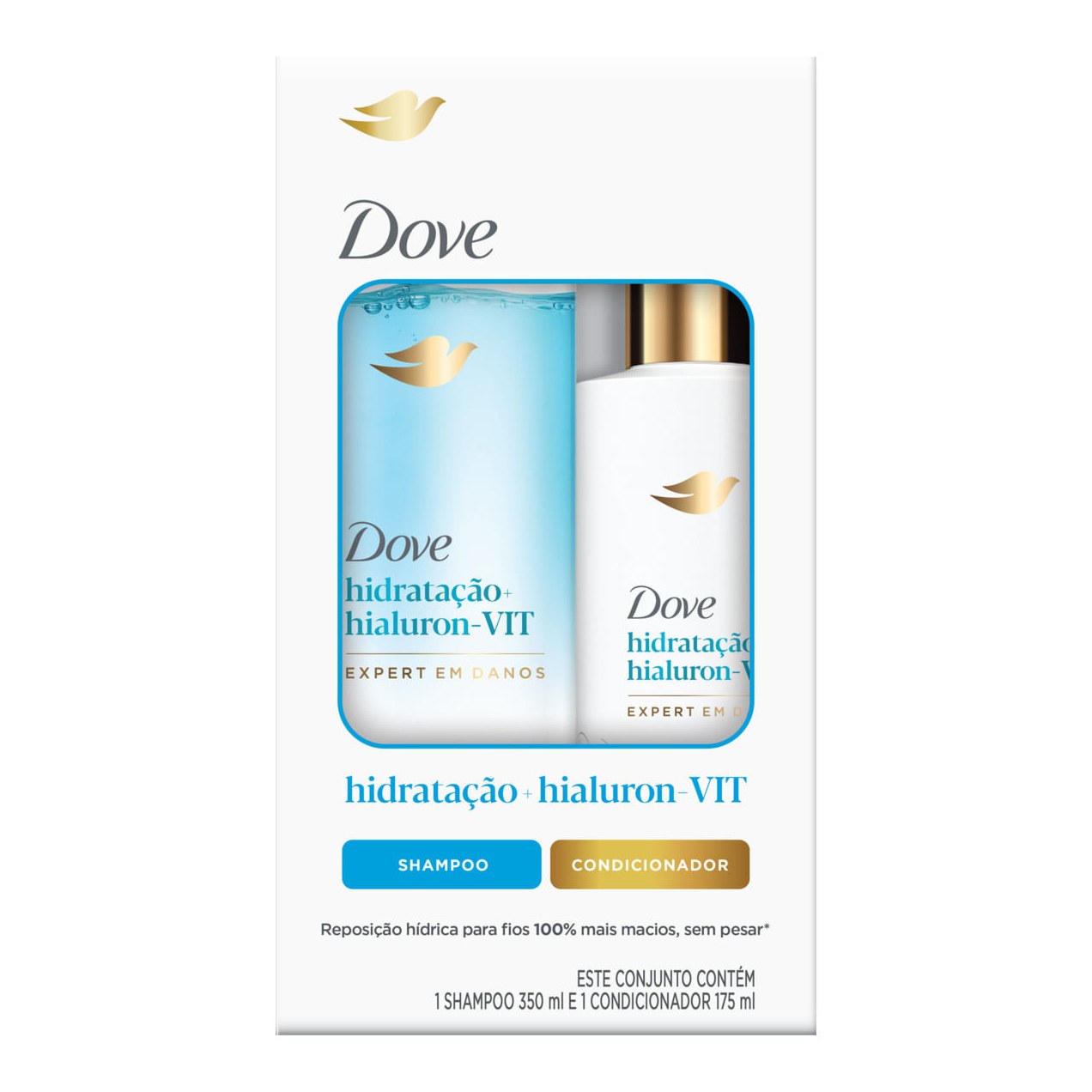 Kit Dove Hidratação + Hialuron-Vit Shampoo 350ml + Condicionador 175ml