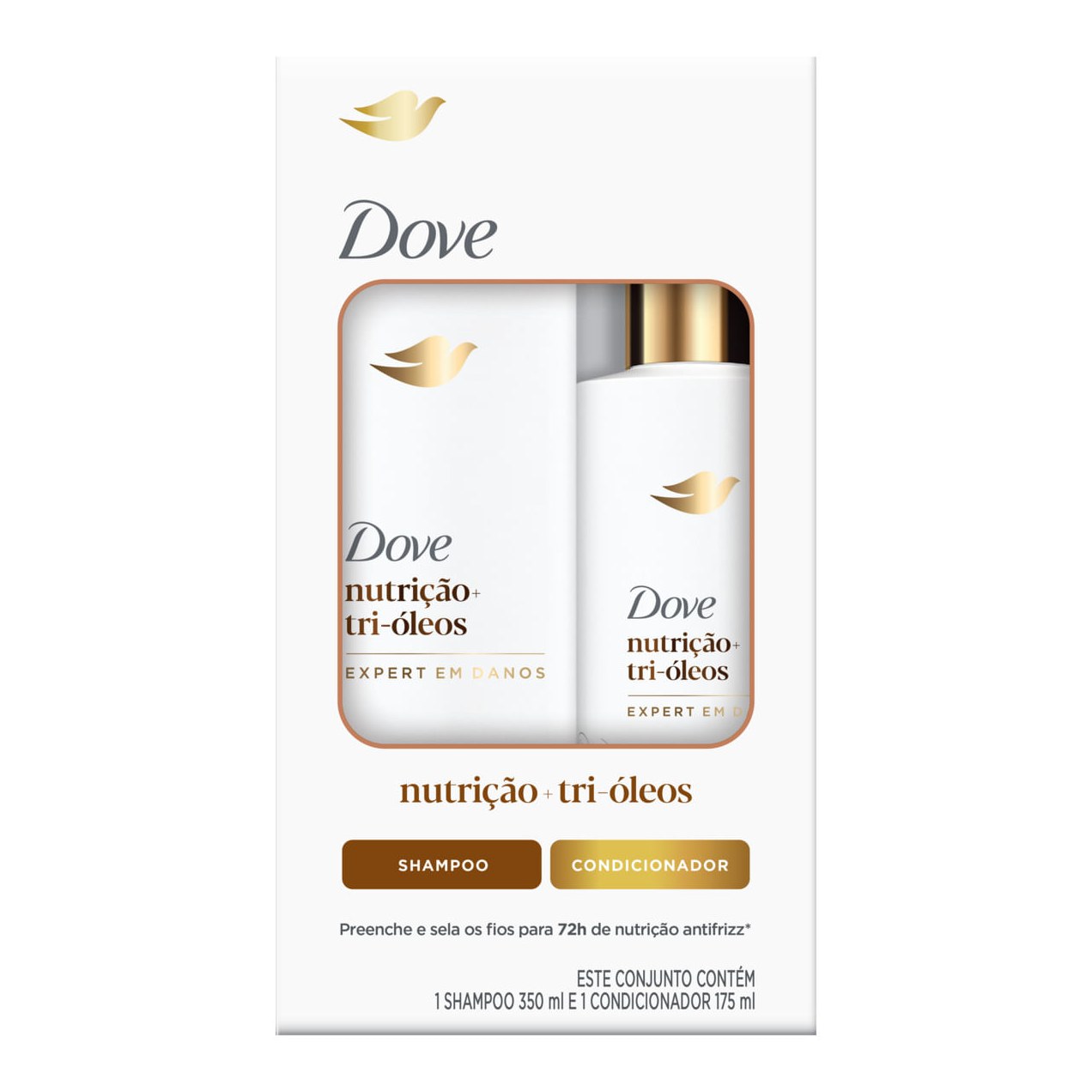 Kit Dove Nutrição + Tri-Óleos Shampoo 350ml + Condicionador 175ml
