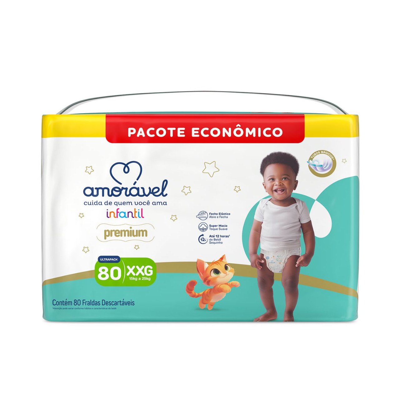 Fralda Amorável Premium Ultrapack Xxg 80 Unidades