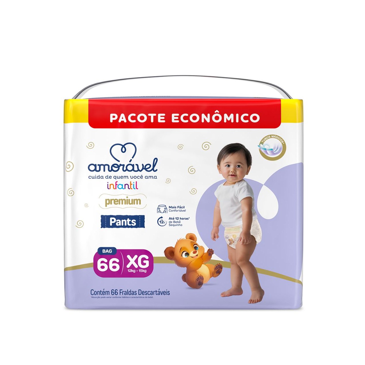 Fralda Amorável Pants Ultrabag Xg 66 Unidades