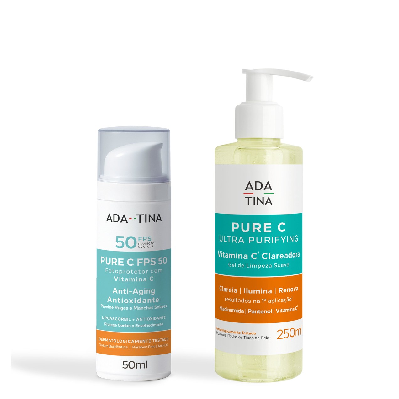 Kit Ada Tina Pure C FPS 50 e Gel de Limpeza Vitamina C