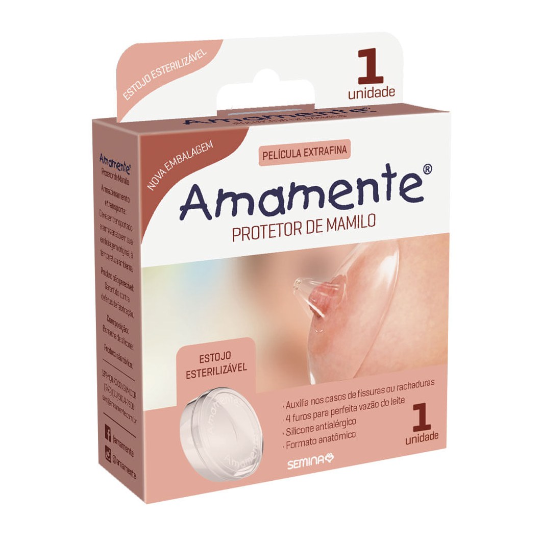 Protetor de Mamilo Amamente Silicone 1 Unidade