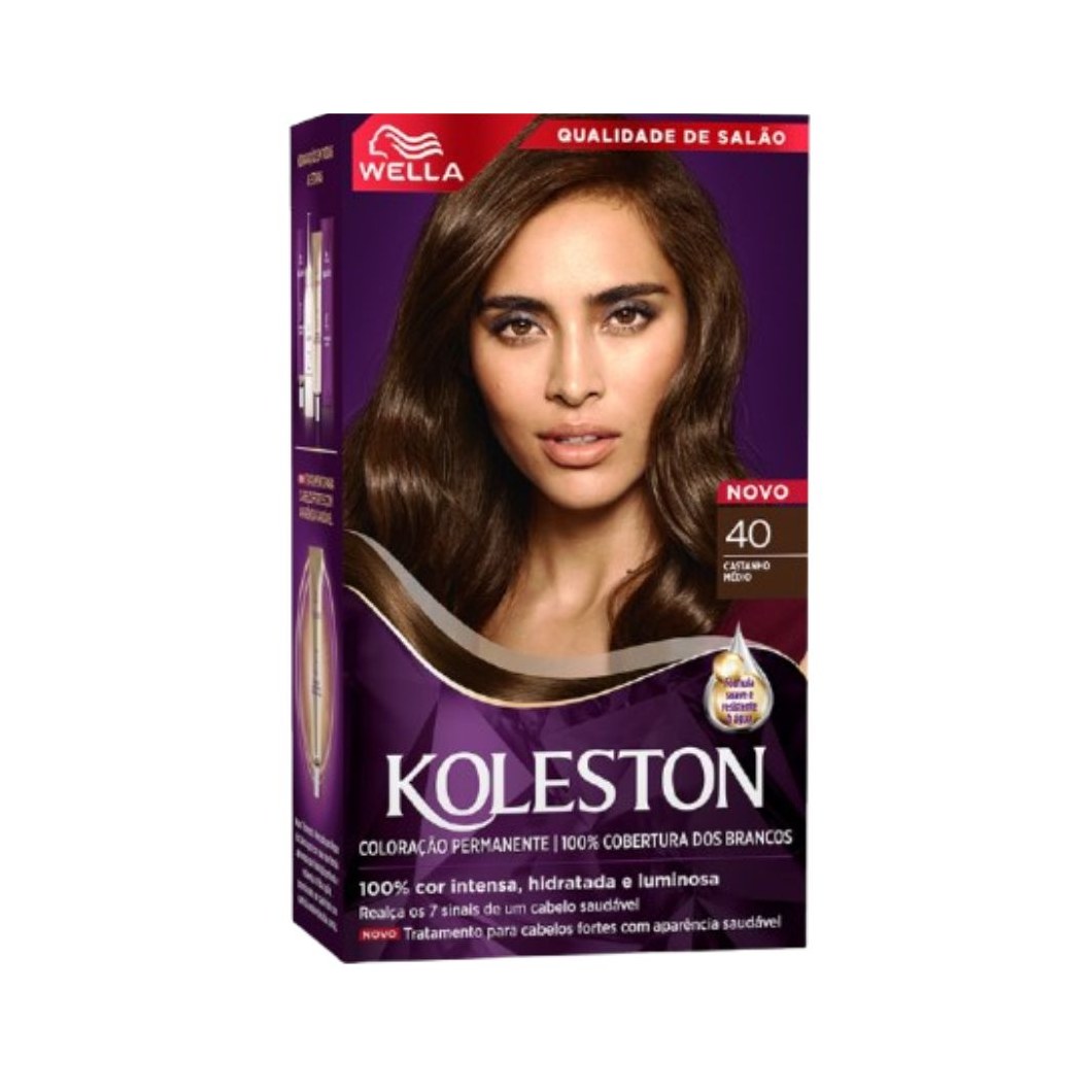 Tintura Koleston castanho Médio Kit 40