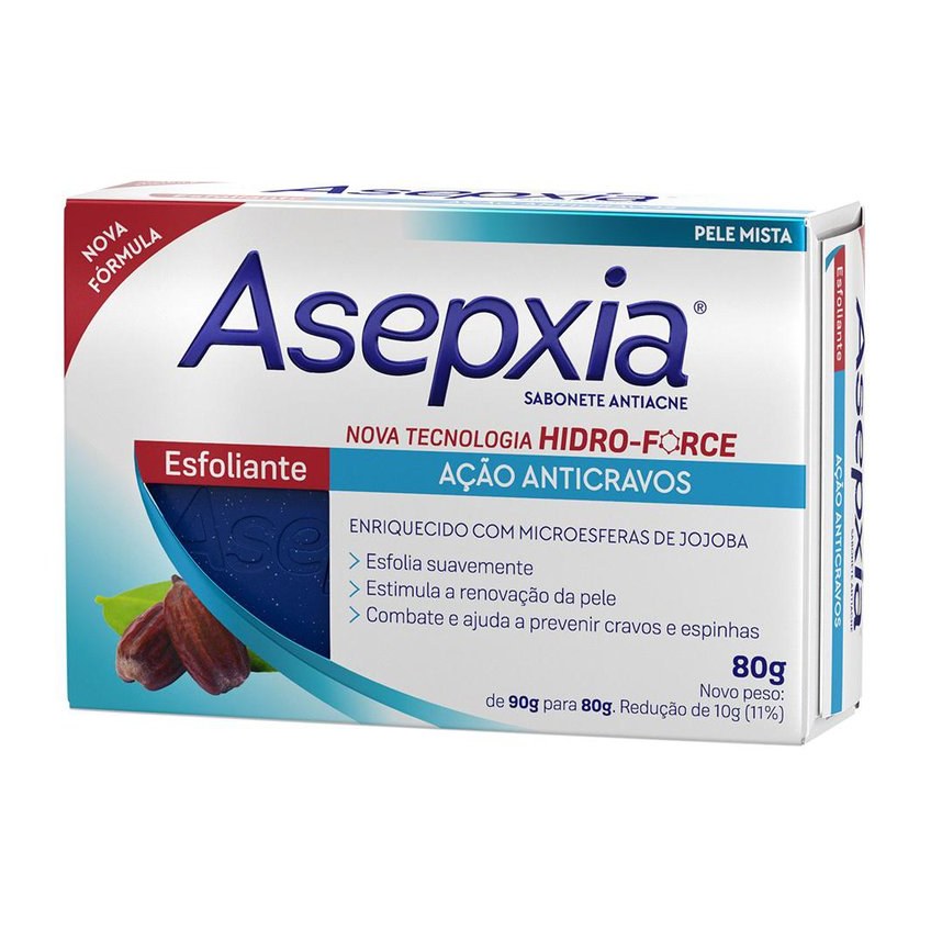 Sabonete em Barra Facial Asepxia Esfoliante Antiacne 80g