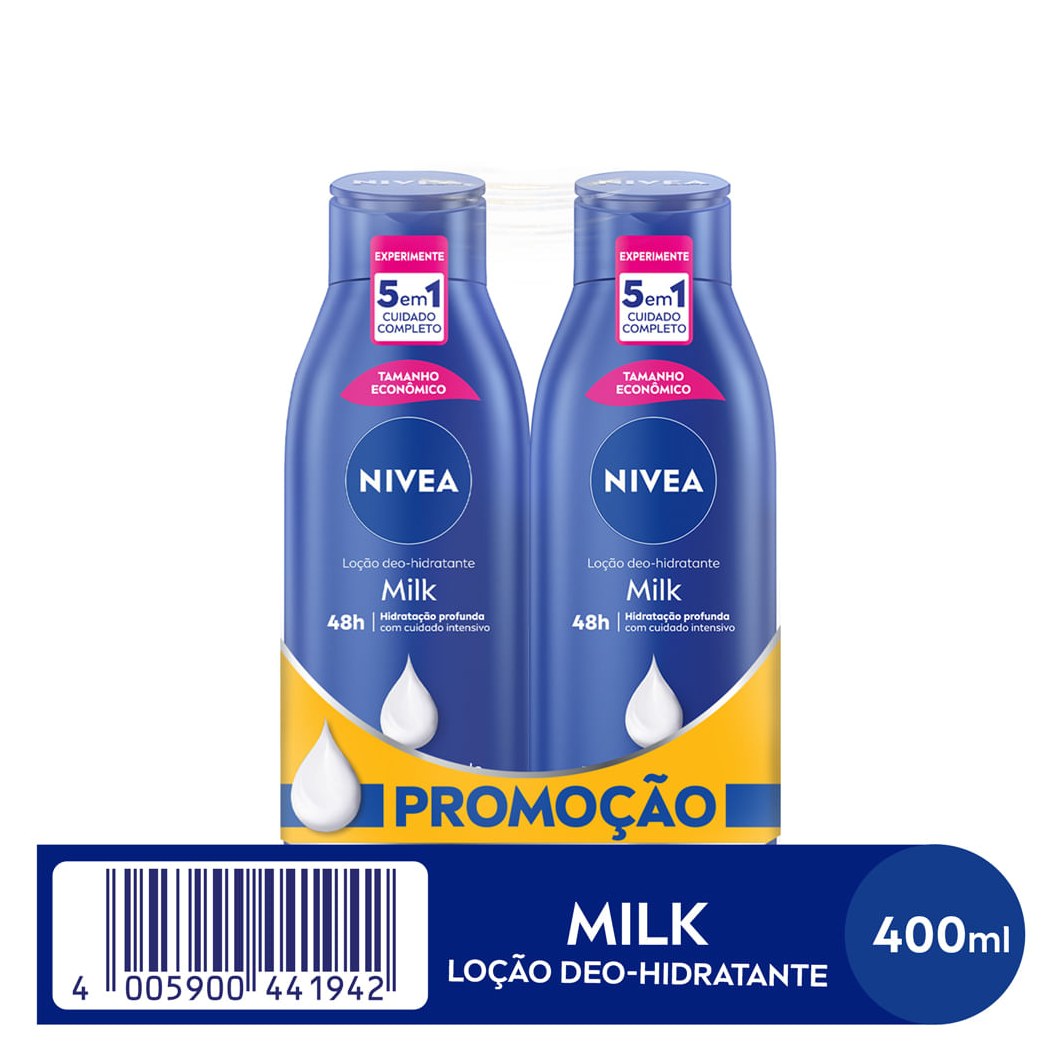 Kit Loção Hidratante Nivea Milk 400ml 2 Unidades