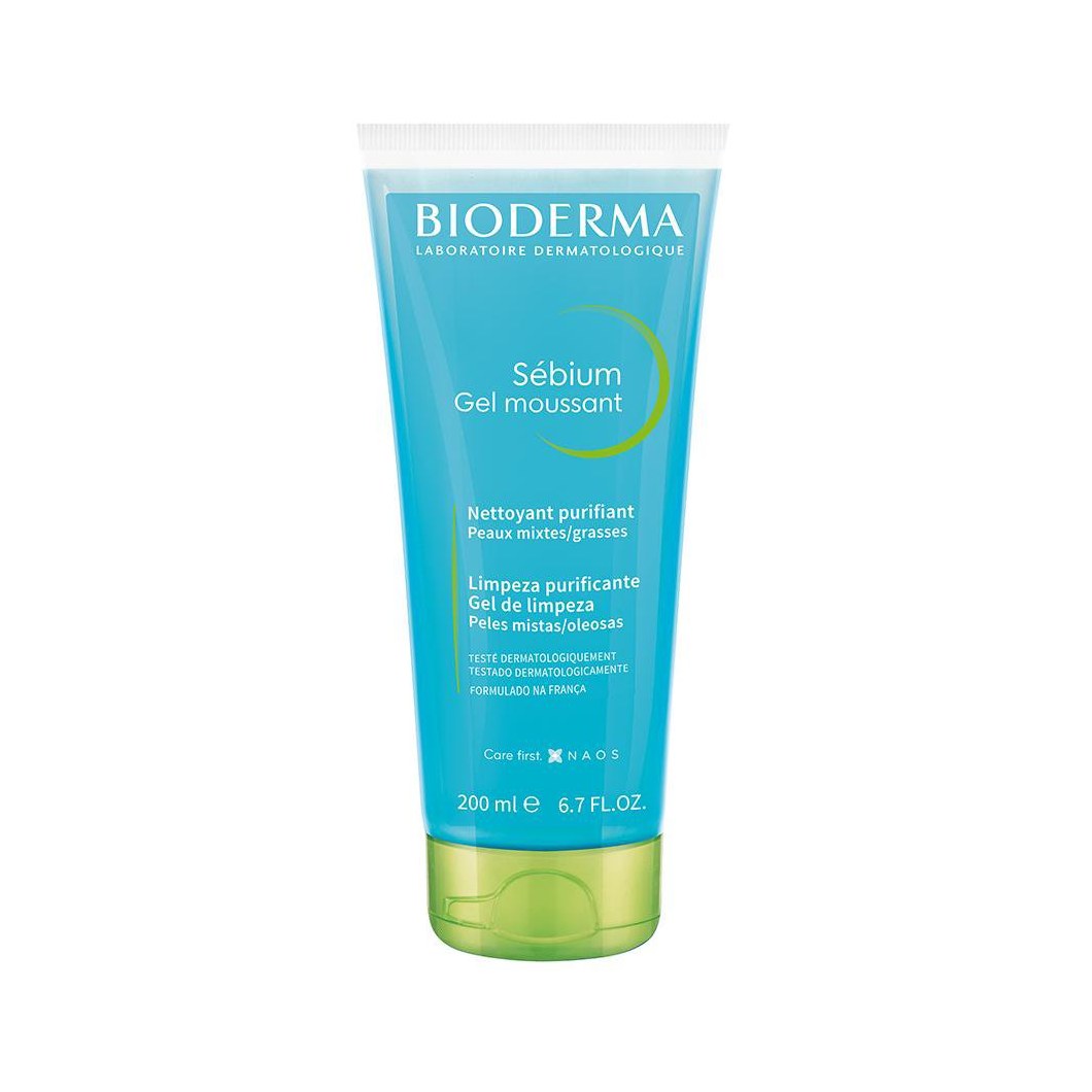 Gel de Limpeza Facial Bioderma Sébium Gel Moussant Antioleosidade 200ml