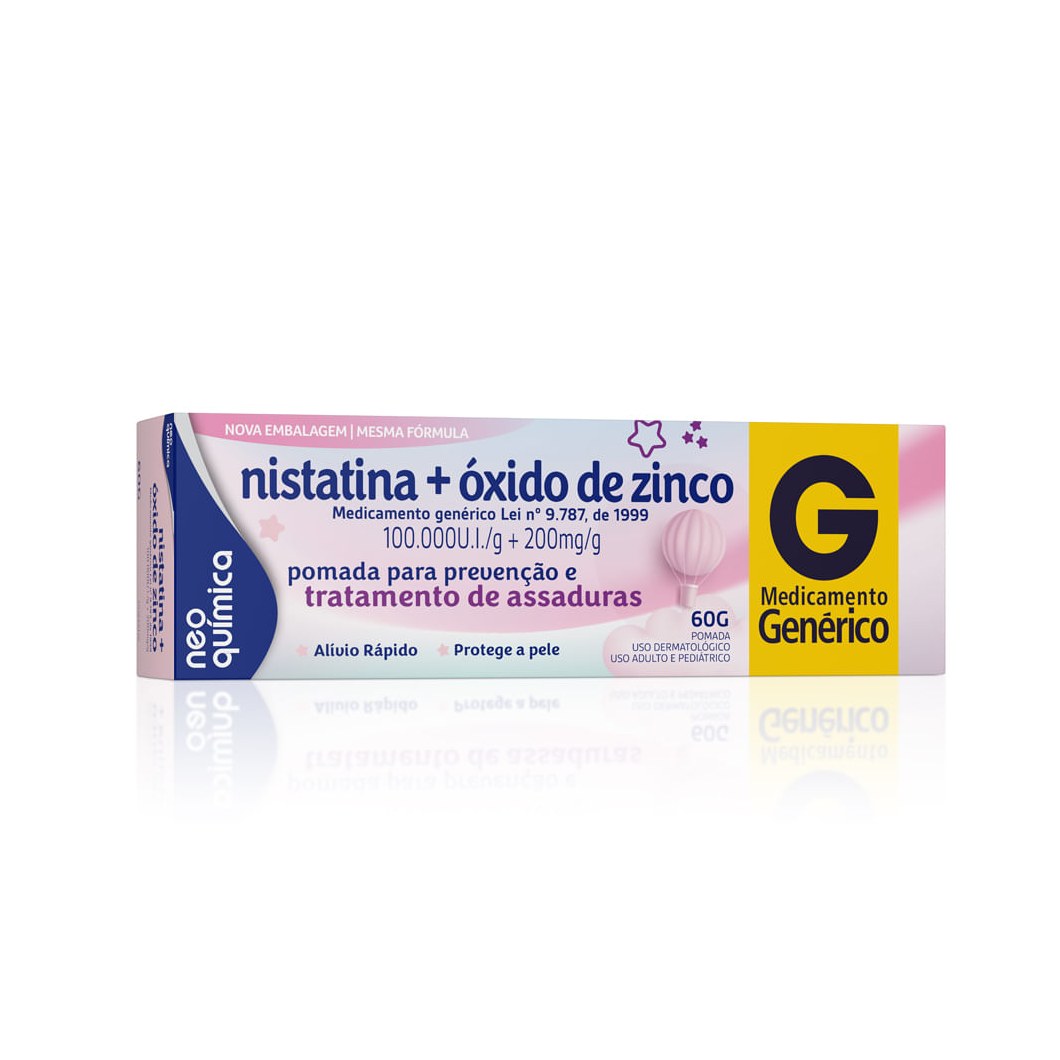 Pomada Antiassaduras Nistatina + Óxido de Zinco Neo Química 60g