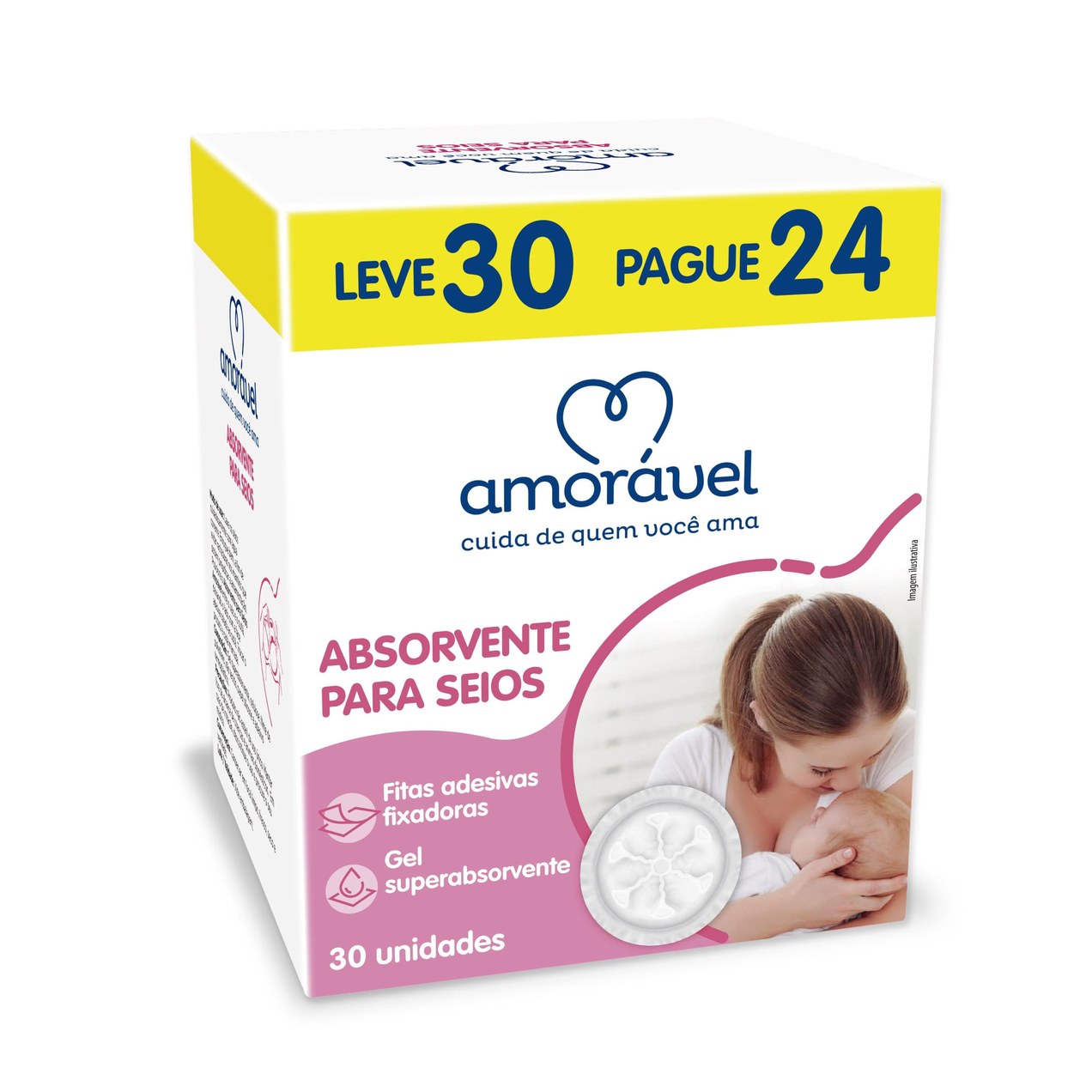 Absorvente Para Seios Amorável Leve 30 Pague 24 Unidades