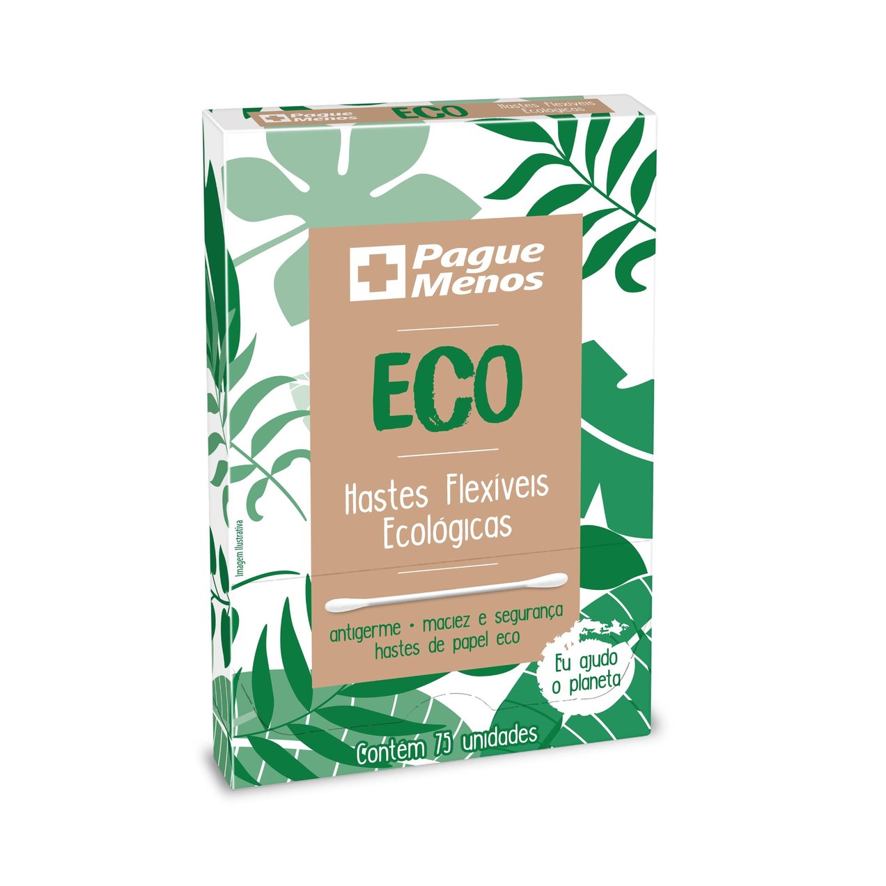 Hastes Flexível Pague Menos De Papel Ecológico 75 Unidades