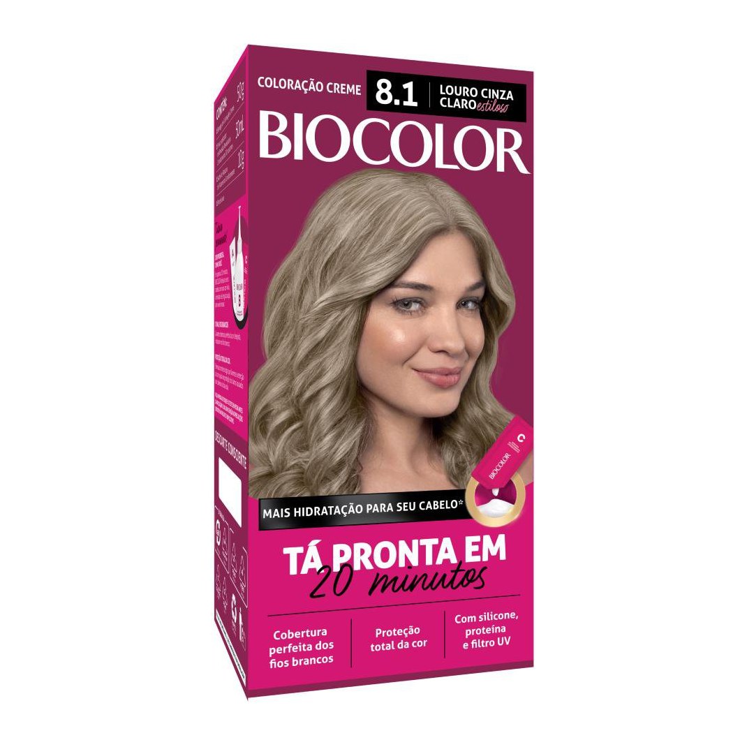 Tinta de Cabelo Biocolor Mini Kit Louro Acinzentado Radiante 8.1