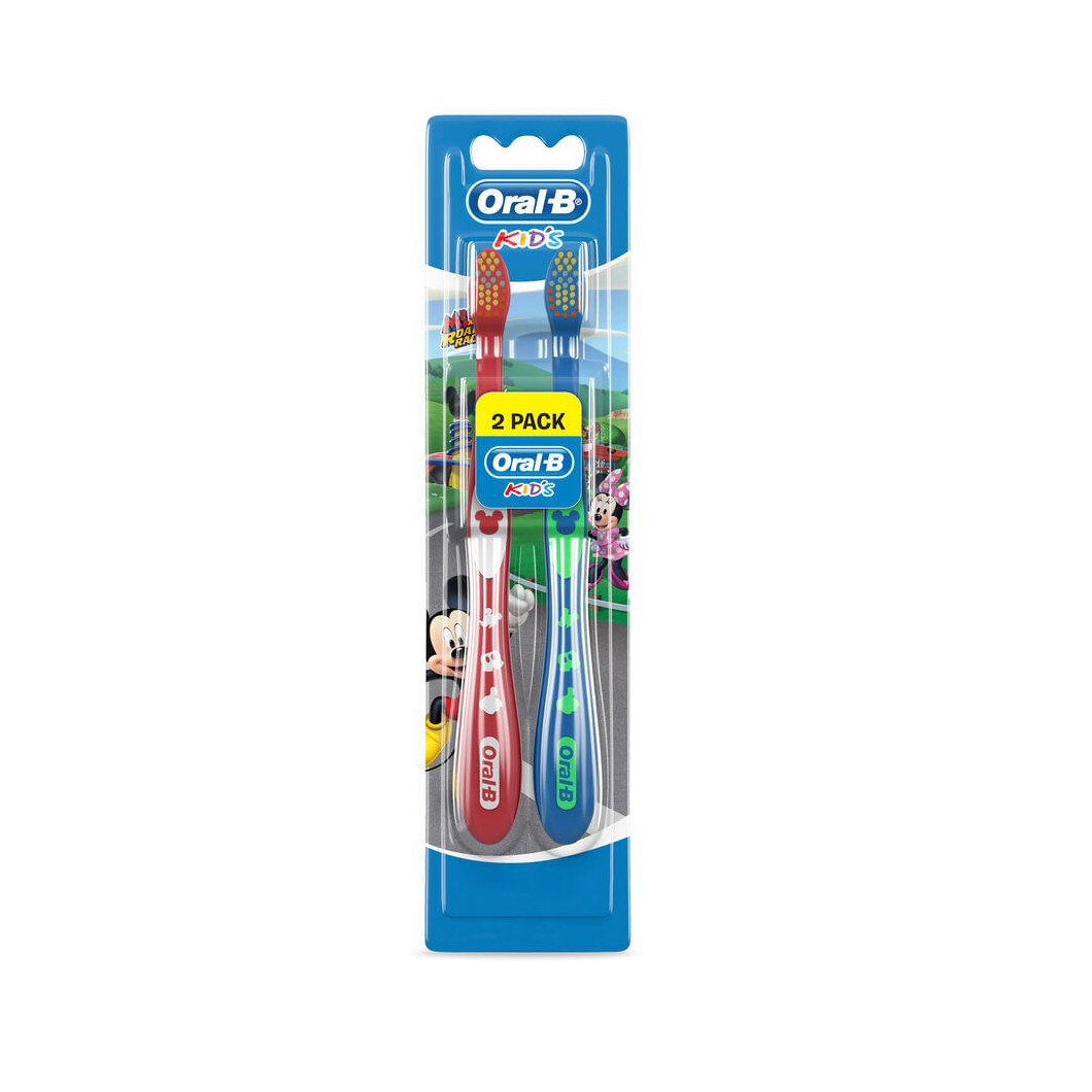 Escova Dental Infantil Oral-B Mickey & Minnie Cerdas Macias 2 Unidades