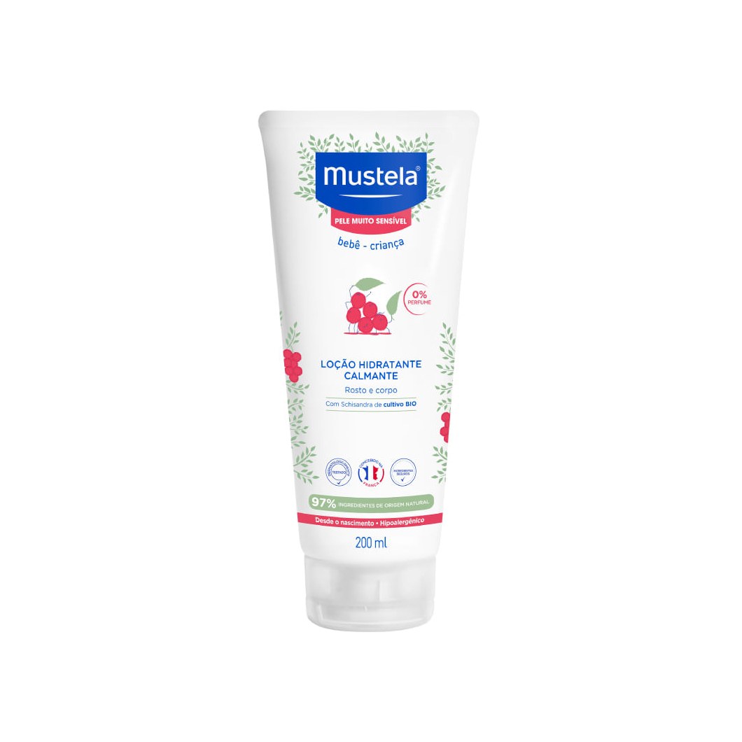 Loção Hidratante Mustela Pele Muito Sensível Bebê Calmante Sem Perfume 200ml