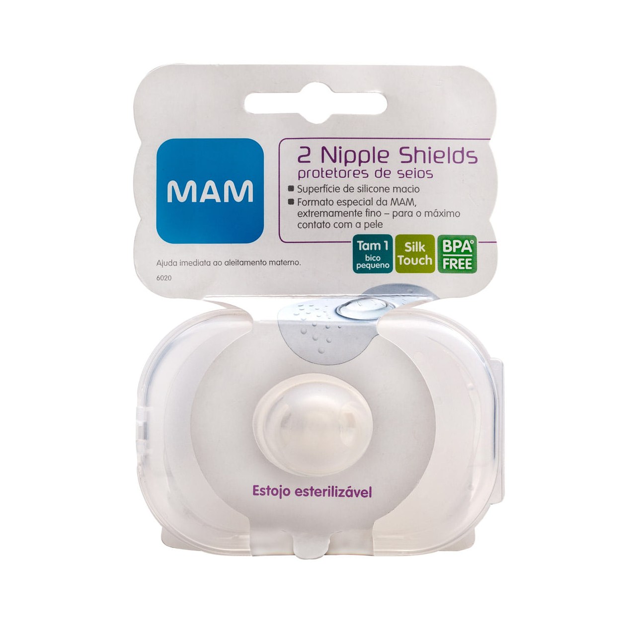 Protetor de Mamilo MAM Nipple Shields Pequeno Tamanho 1 2 Unidades + Estojo