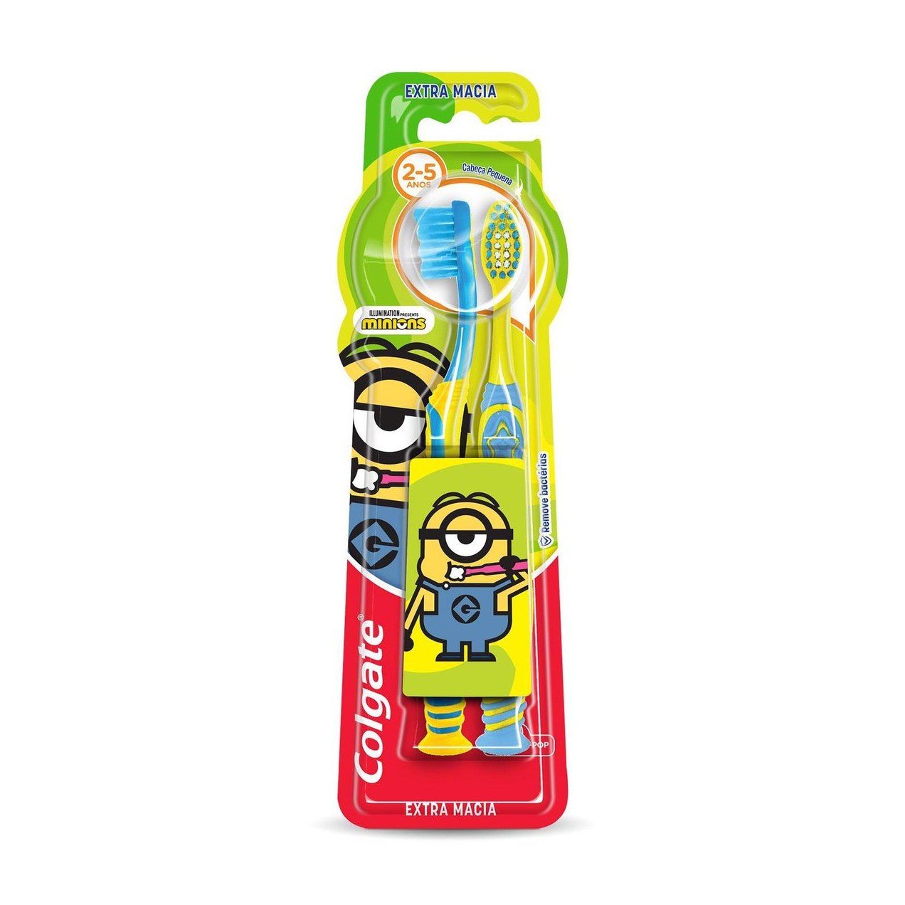 Escova Dental Infantil Colgate Smiles Minions Cerdas Extra Macias 2 a 5 anos 2 Unidades