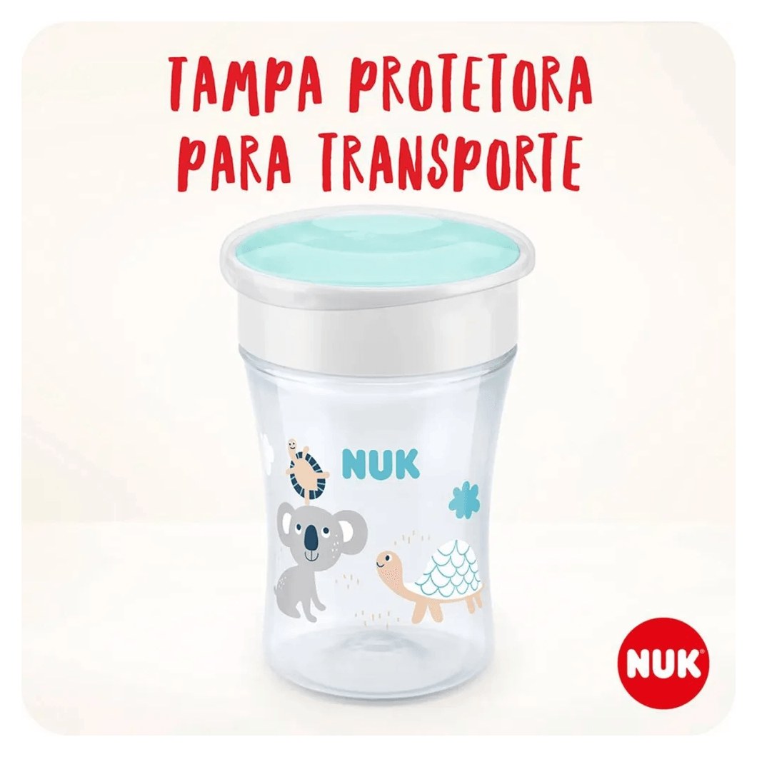 Copo de Transição NUK Evolution Magic Cup 360º +8 meses Antivazamento Azul 230ml 1 Unidade