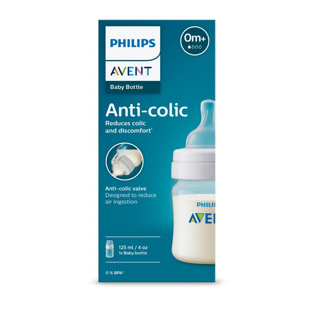 Mamadeira Philips Avent Classic+ +0 meses Anticólicas Fluxo Muito Lento 125ml 1 Unidade
