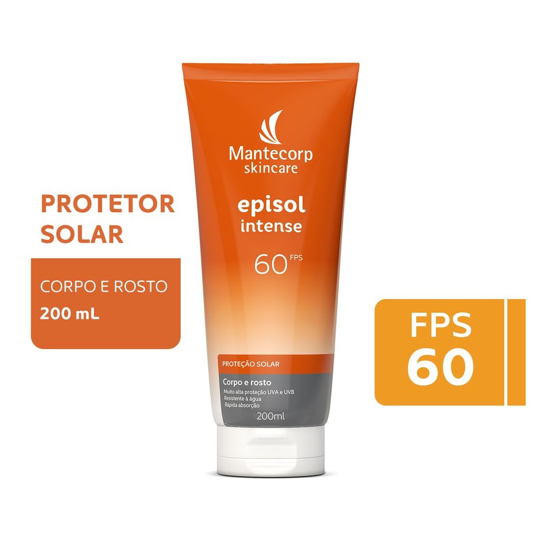 Protetor Solar Episol Intense FPS60 Rosto e Corpo 200ml
