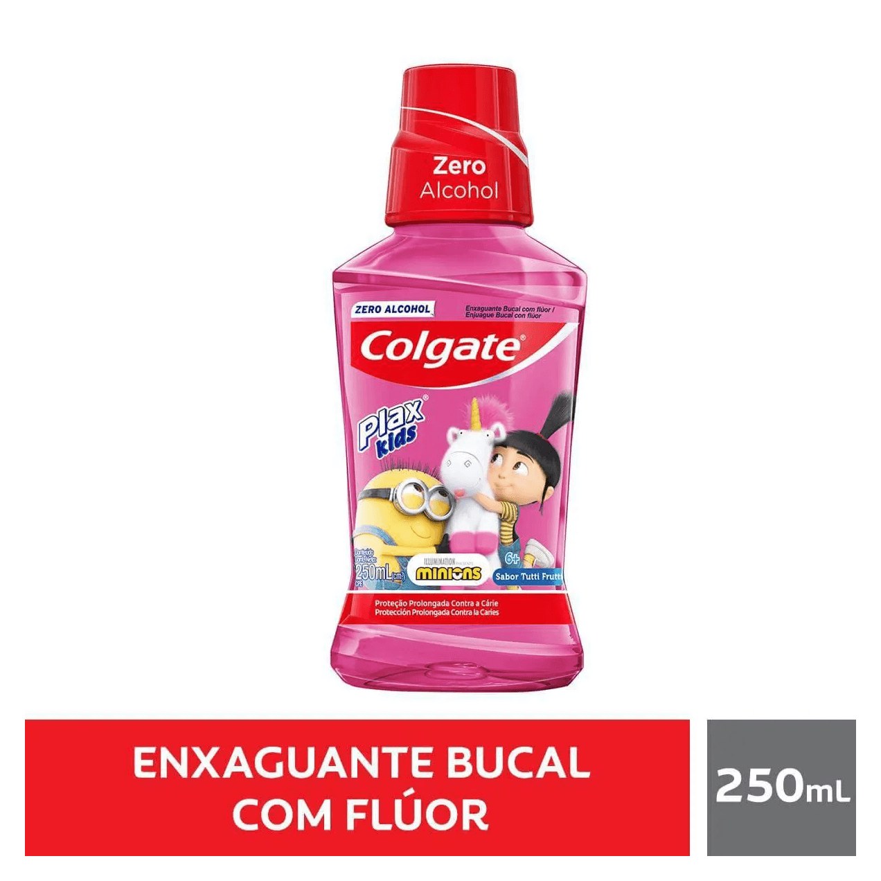 Enxaguante Bucal Infantil Colgate Plax Kids Zero Álcool +6 anos Sabor Tutti Frutti 250ml