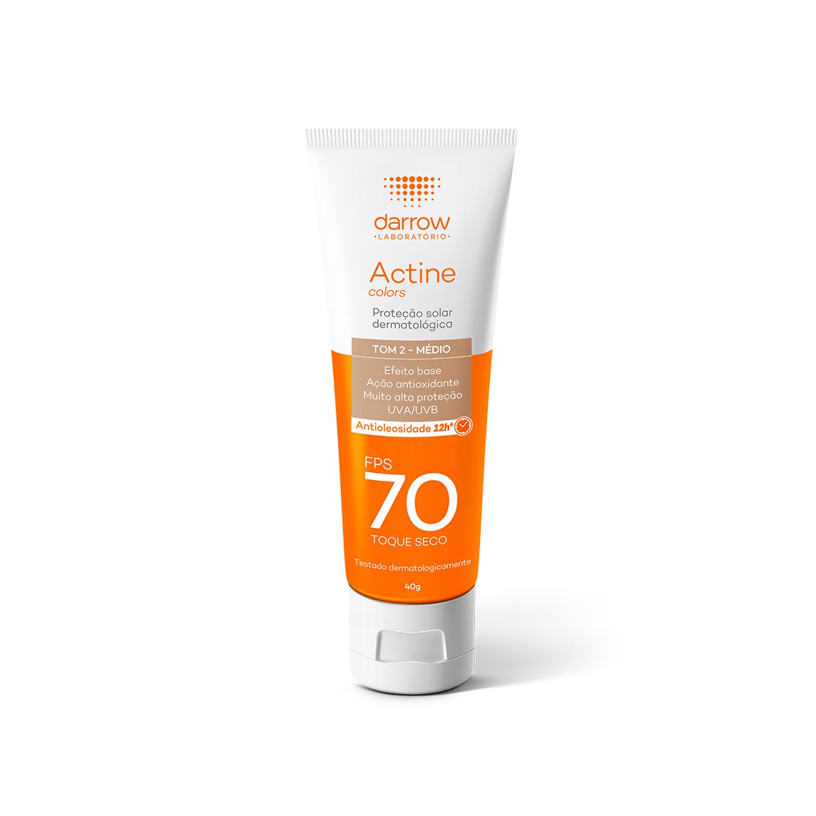 Protetor Solar Facial Darrow Actine Colors Toque Seco FPS70 Cor Pele Morena 40g