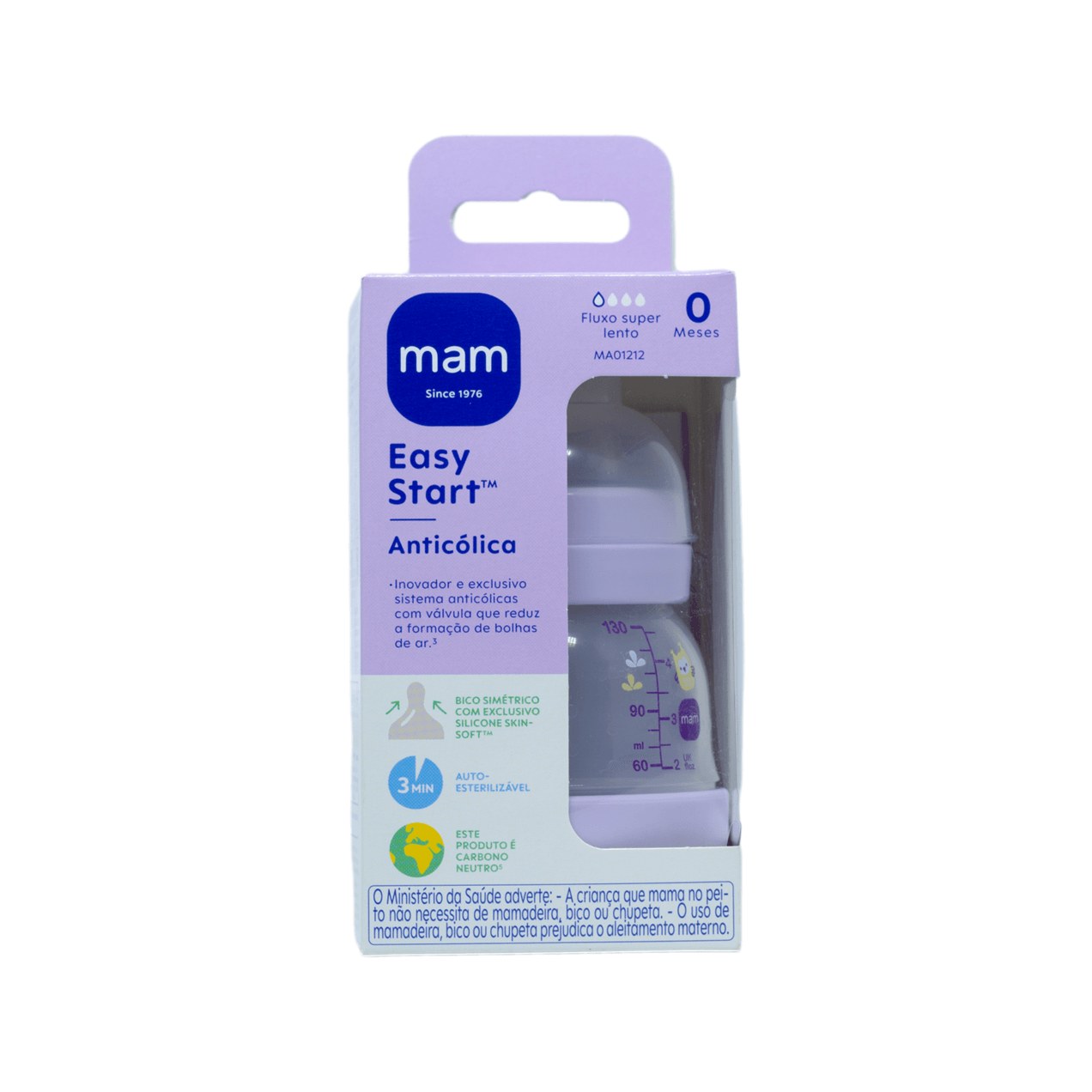 Mamadeira MAM Easy Start Anticólica Bico de Silicone de 0 a 6 meses Rosa 130ml 1 Unidade