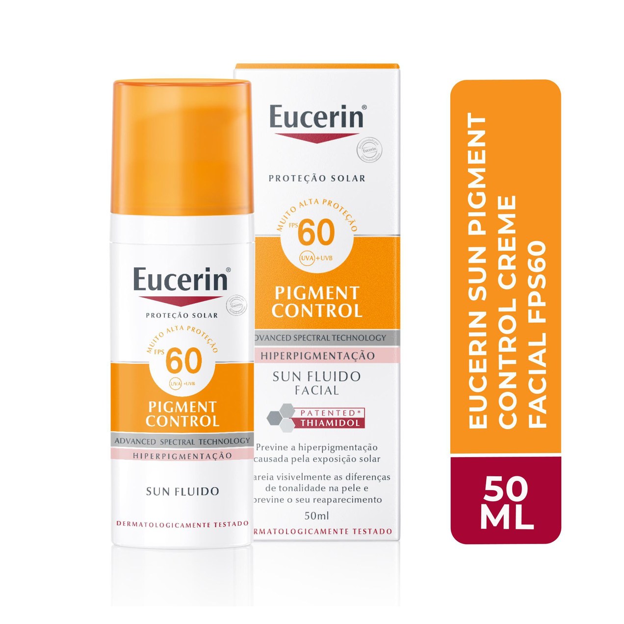 Protetor Solar Facial Eucerin Sun Pigment Control Fluido FPS60 50ml