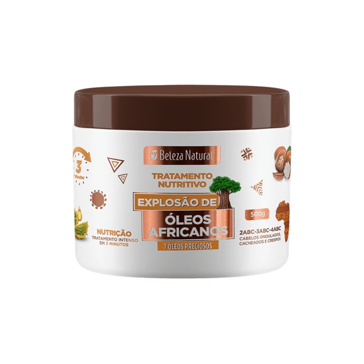 Creme de Tratamento Capilar Beleza Natural Explosão de Óleos Africanos Nutrição 500g