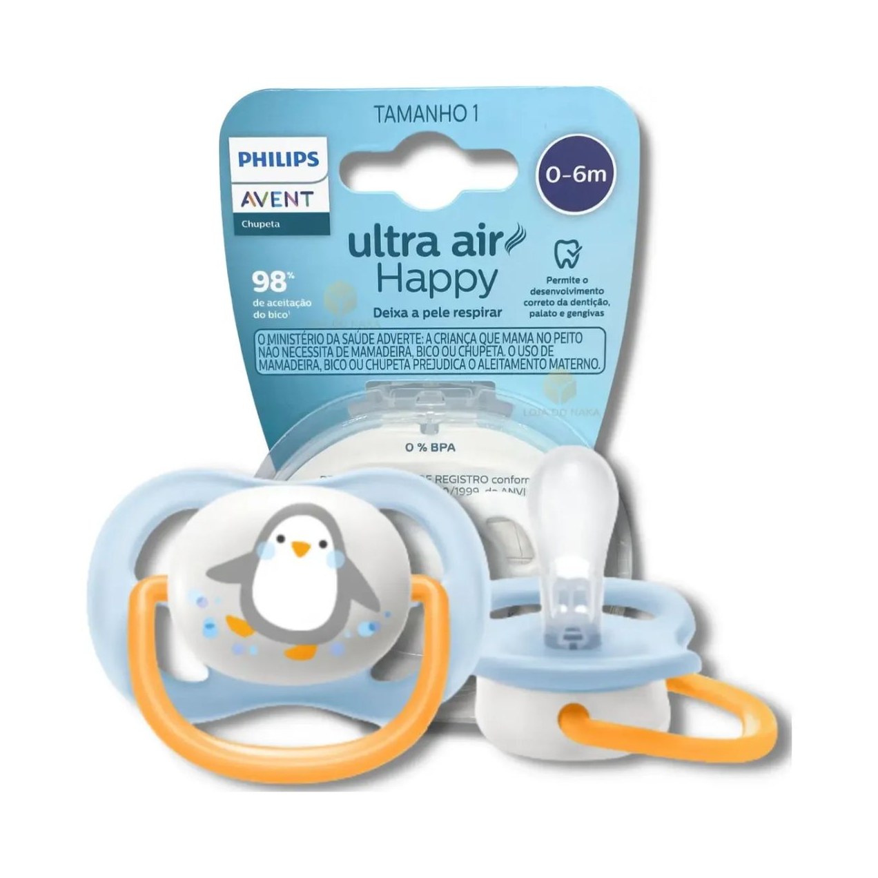 Chupeta Philips Avent Ultra Air de 0 a 6 meses Silicone Azul 1 Unidade