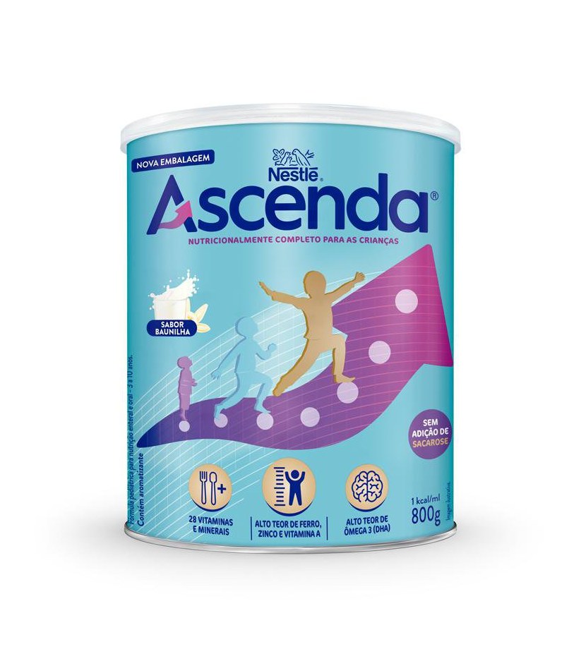 Suplemento Alimentar Infantil Ascenda Sabor Baunilha 800g