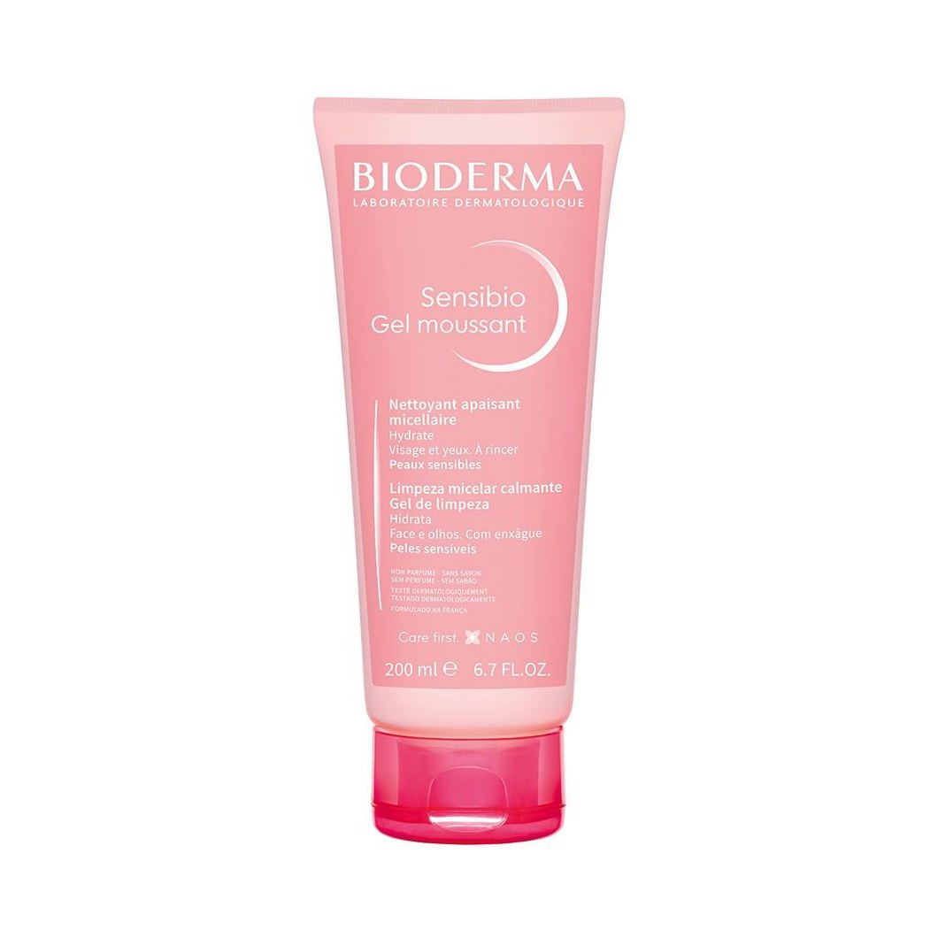 Gel de Limpeza Micelar Calmante e Hidratante Bioderma Sensibio Gel Moussant 200ml