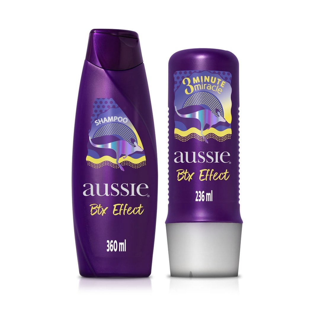 Kit Aussie Btx Effect Shampoo 360ml +  Creme de Tratamento Capilar 3 Minutos Milagrosos 236ml