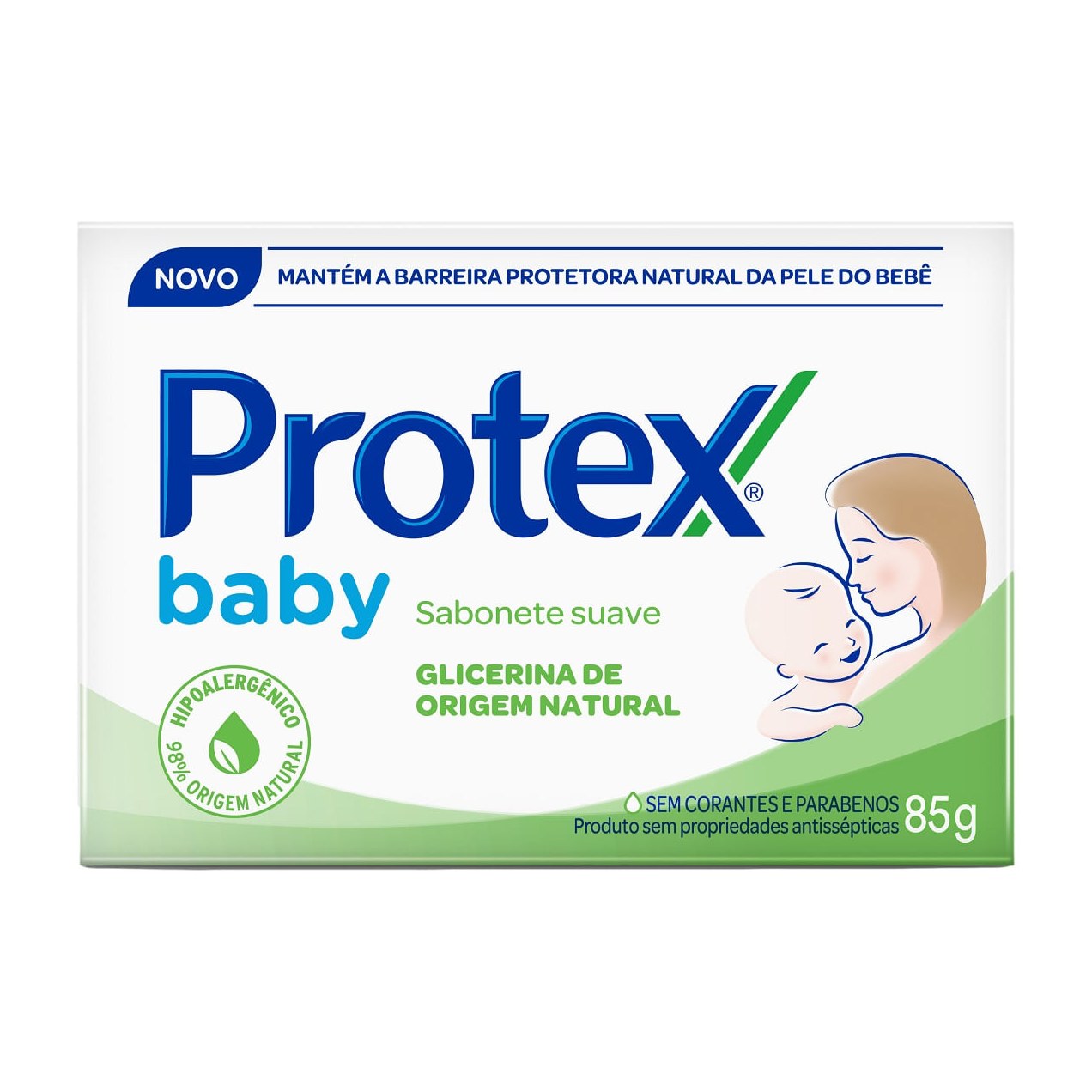 Sabonete Em Barra Para Bebê Protex Baby Glicerina Natural 85g