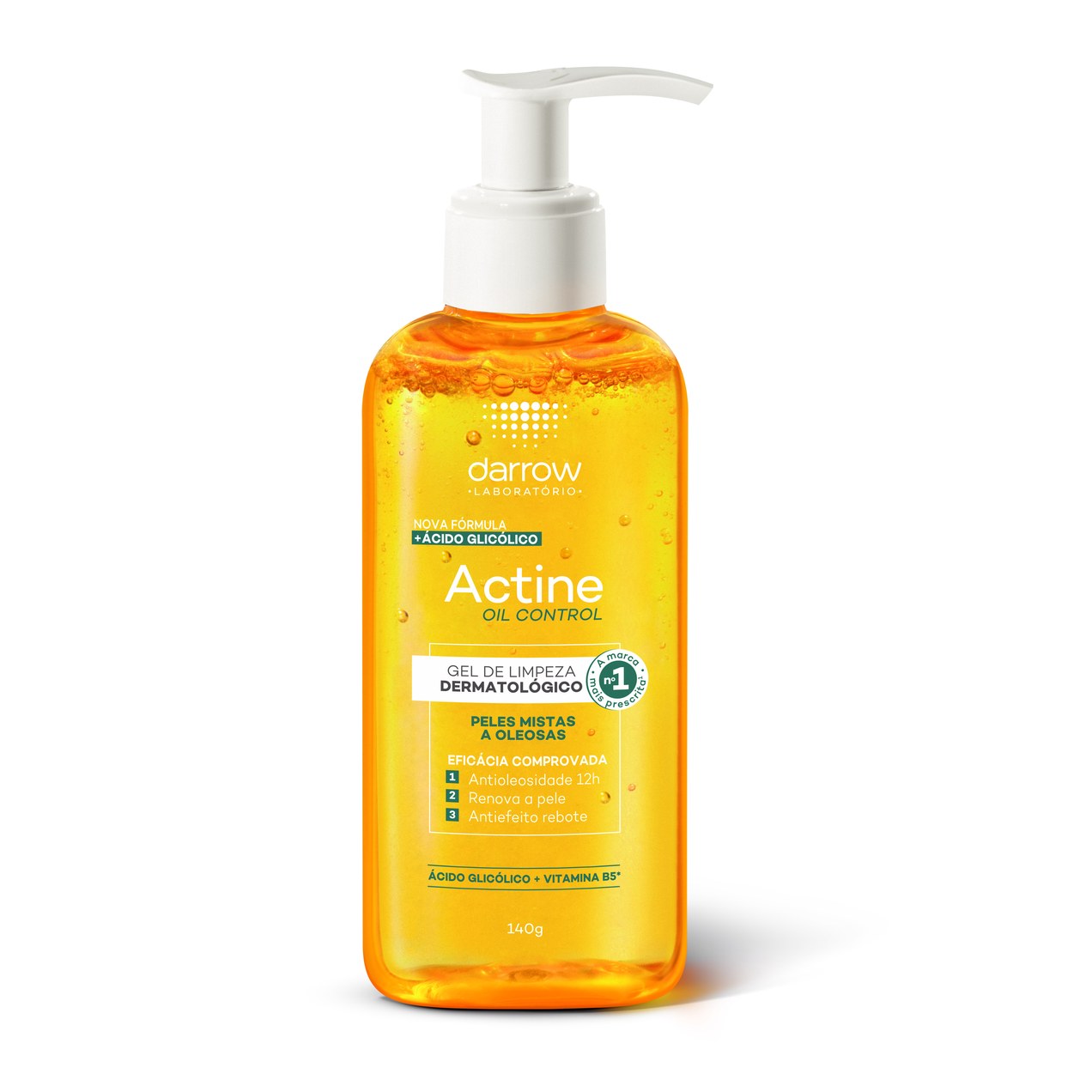 Gel de Limpeza Facial Darrow Actine Oil Control Pele Mista a Oleosa 140g