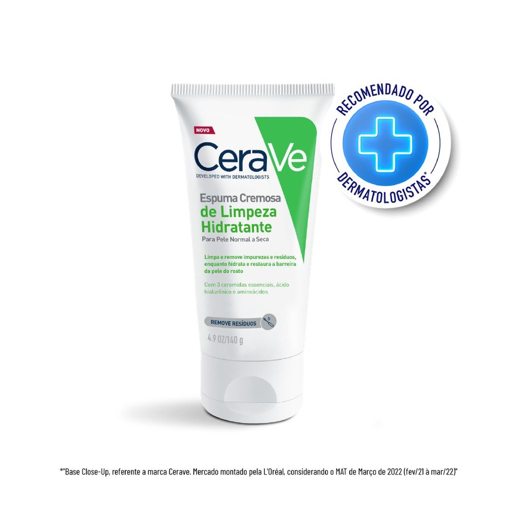 Espuma de Limpeza Facial CeraVe Hidratante Pele Normal a Seca 140g