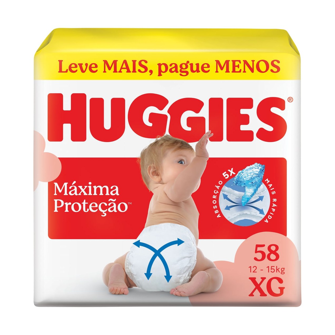 Fralda Huggies Máxima Proteção XG 58 Unidades