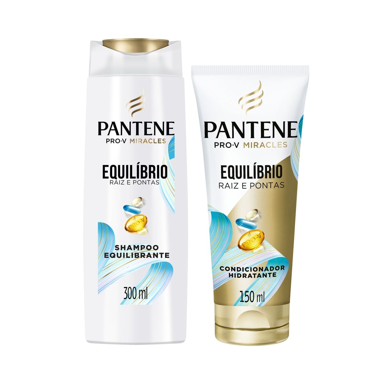 Kit Shampoo Pantene Pro-V Miracles Equilíbrio Raiz e Pontas 300ml 1 Uni + Condicionador Miracles Equilíbrio Raiz e Pontas 150ml 1 Uni
