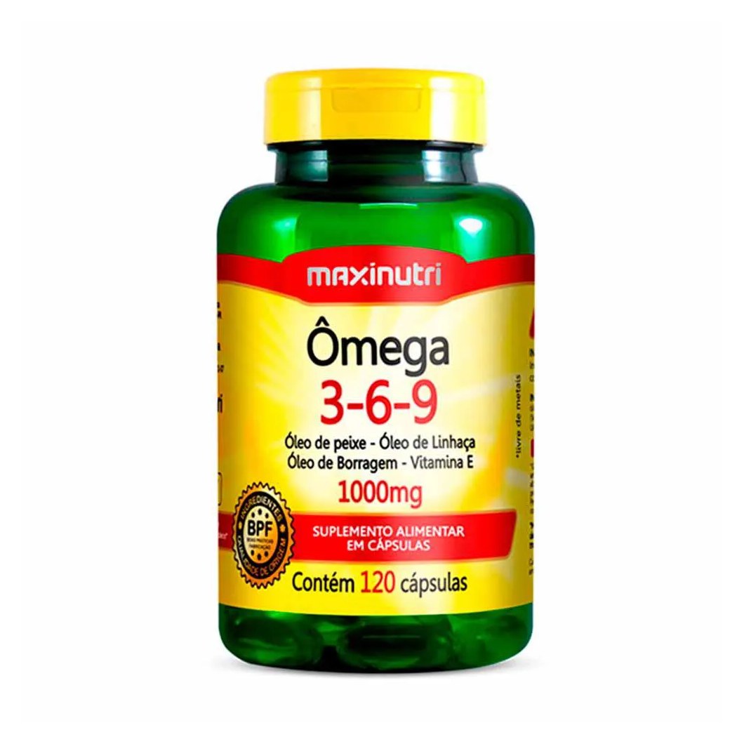 Ômega 3-6-9 Triplo 1000mg 120 Cápsulas Maxinutri