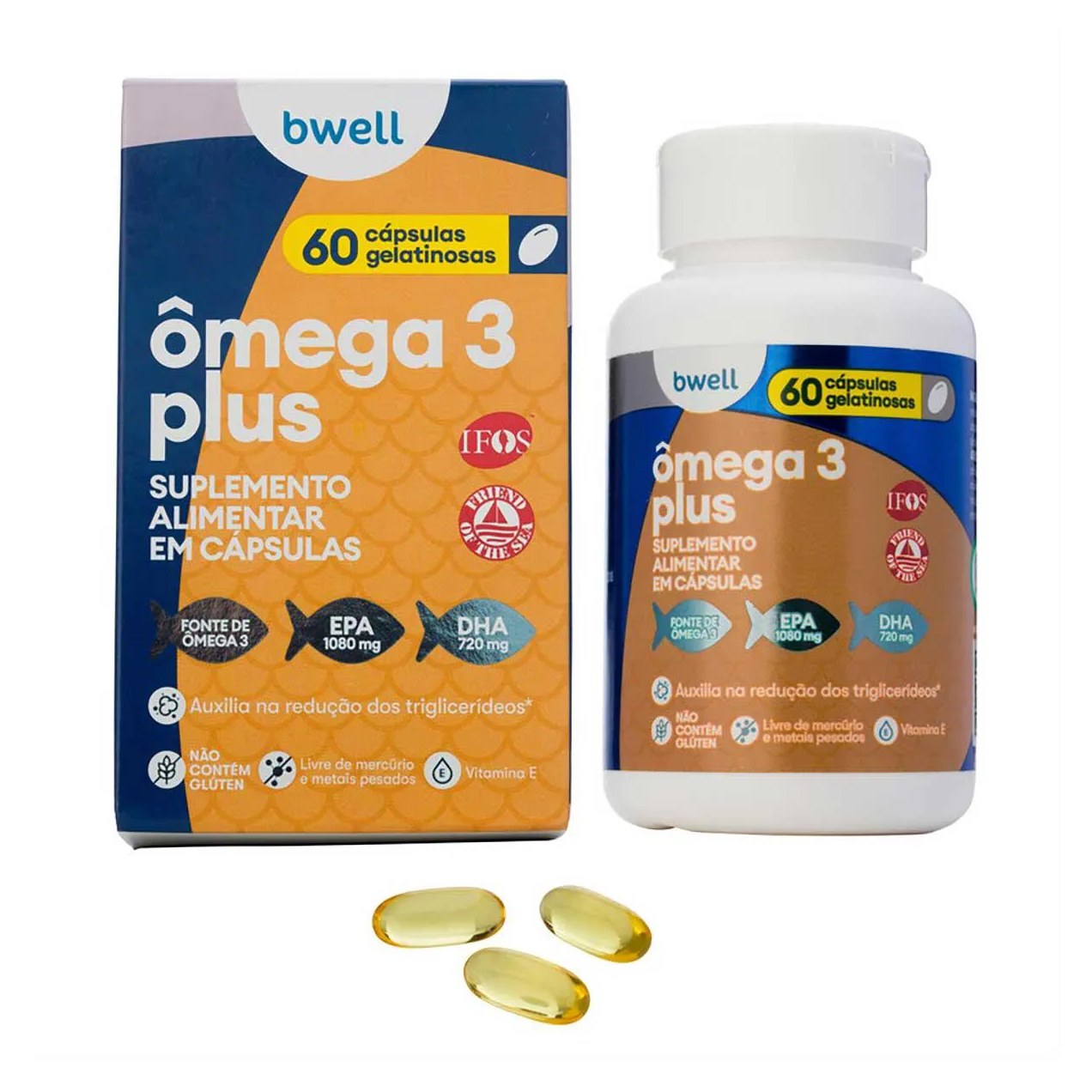Ômega 3 Plus bwell 60 Cápsulas