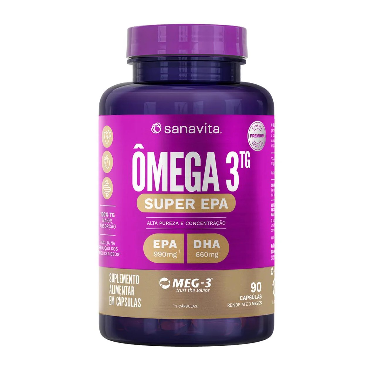 Ômega 3TG Sanavita Super EPA 90 cápsulas