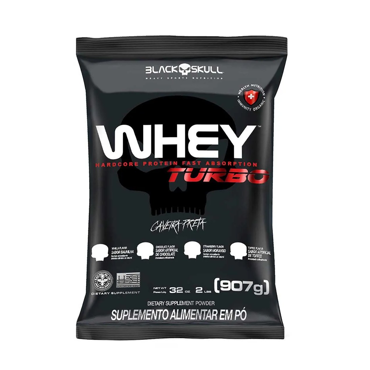 Refil Whey Turbo Black Skull Chocolate 907g