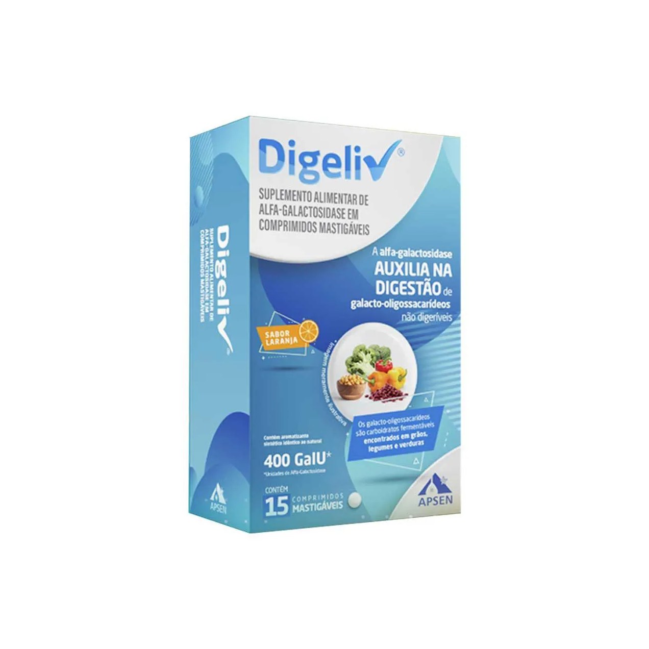 Suplemento Alimentar Digeliv 15 comprimidos mastigáveis
