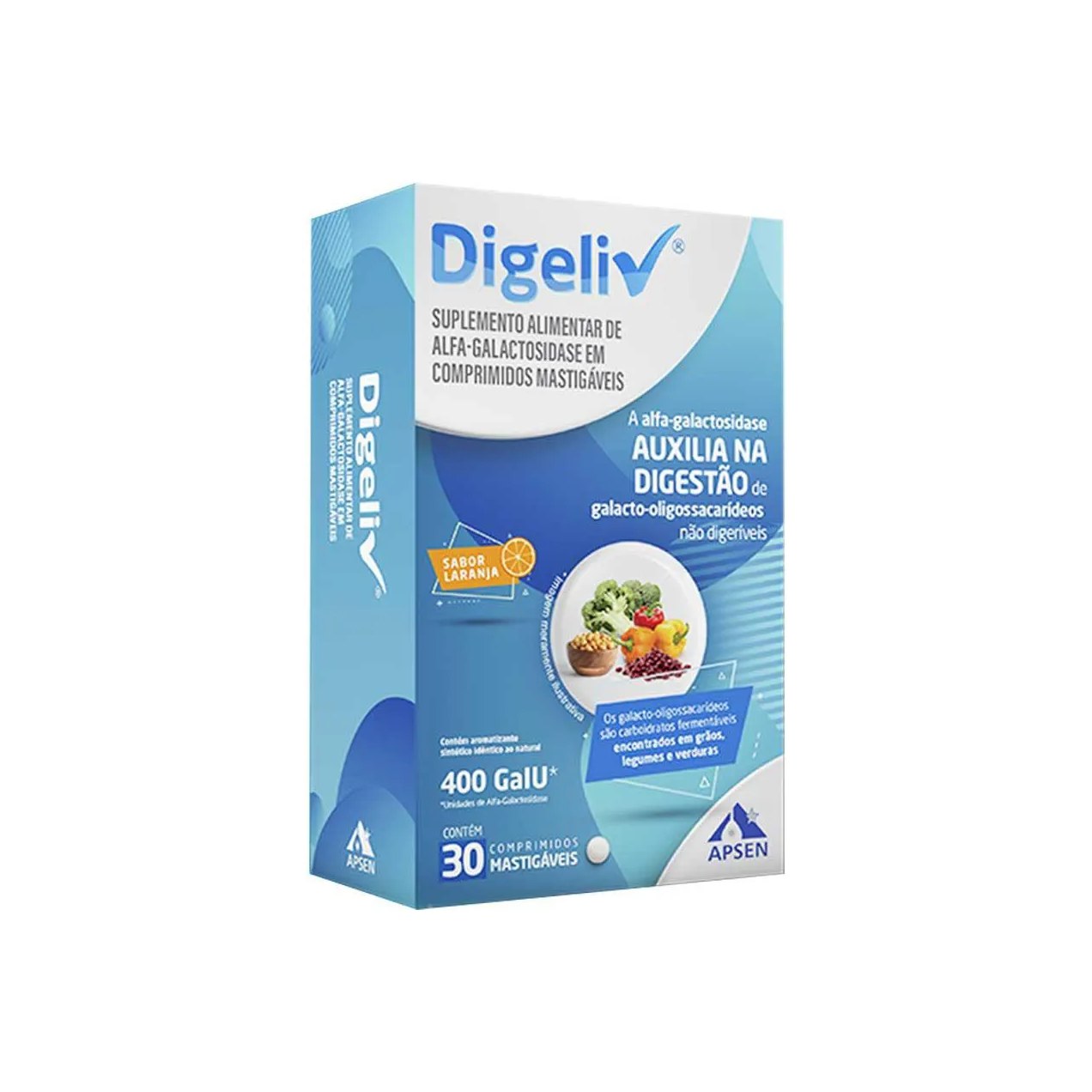 Suplemento Alimentar Digeliv 30 comprimidos mastigáveis