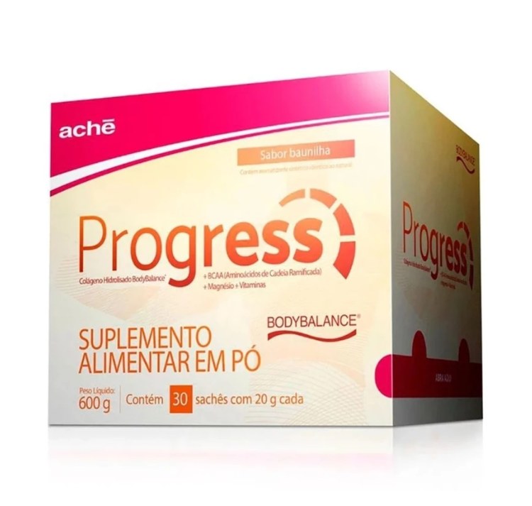 Suplemento Alimentar Progress sabor Baunilha 30 sachês